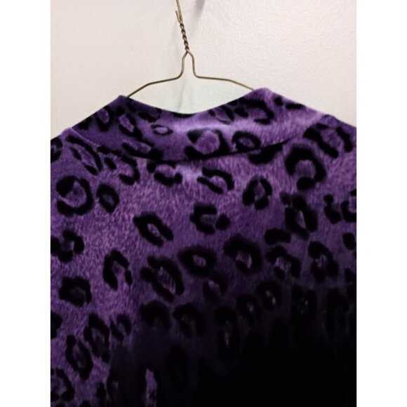 VTG Y2K Diamond's Womens Whimsygoth Jacket Medium Purple Animal Print Velvet - Picture 6 of 6